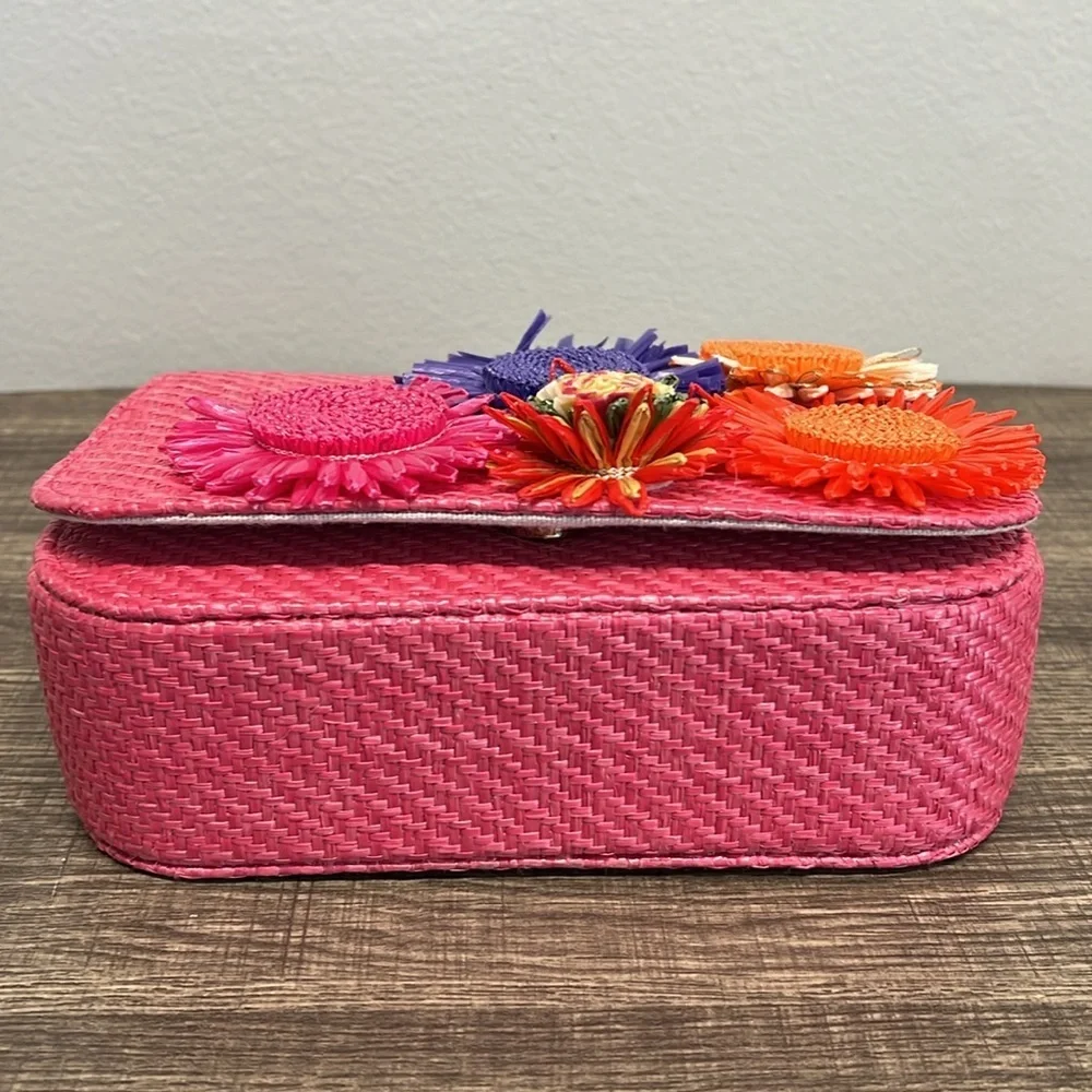 Haute Hippie | Pink Mini Bag w/ Bamboo Handle & Crossbody Chain - Picture 14 of 15